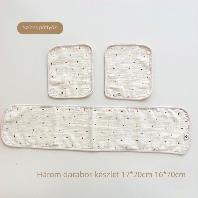 Babakocsi nyáltörölköző háromrészes babakocsi kesztyű pamut gézpánt nyáltörölköző babakocsi harapásgátló vállvédő