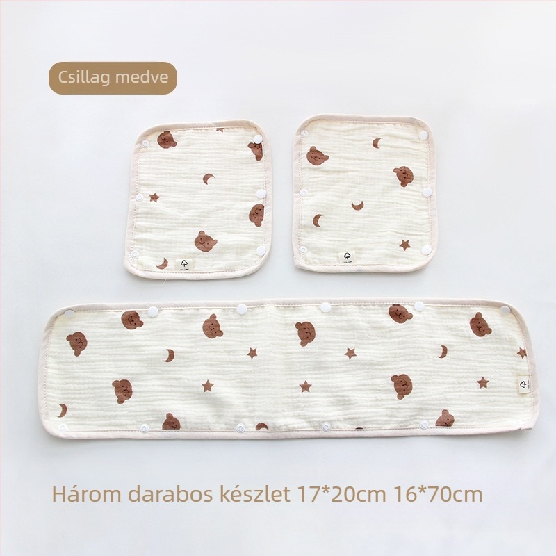 Babakocsi nyáltörölköző háromrészes babakocsi kesztyű pamut gézpánt nyáltörölköző babakocsi harapásgátló vállvédő