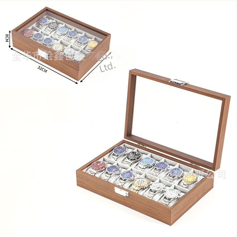 Spot nagykereskedelmi fa óratároló doboz fekete dió fa kollekció óra ékszer szemüveg multifunkciós doboz