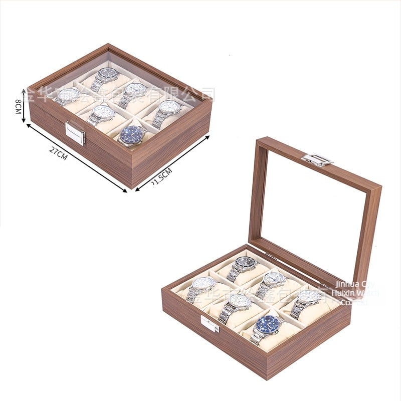 Spot nagykereskedelmi fa óratároló doboz fekete dió fa kollekció óra ékszer szemüveg multifunkciós doboz
