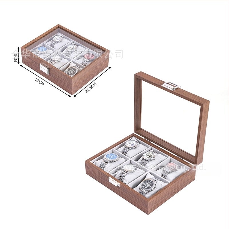 Spot nagykereskedelmi fa óratároló doboz fekete dió fa kollekció óra ékszer szemüveg multifunkciós doboz