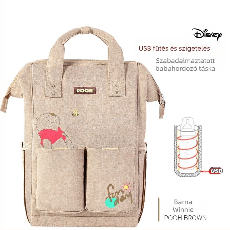 Új, rajzfilmfigura mintás, multifunkcionális, nagy kapacitású anya- és babatáska, divatos anyatáska