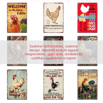 Határokon átnyúló, népszerű, érdekes kakastábla, retro parasztház kakas, amerikai vasfestő, otthoni plakát, étterem dekorációs festmény