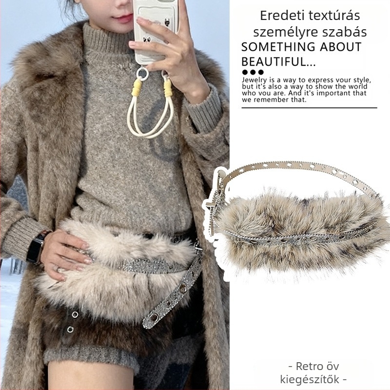 Bohém középkori etnikai stílusú barna öv női szoknya fonott deréklánc Y2K fém derékkiegészítők