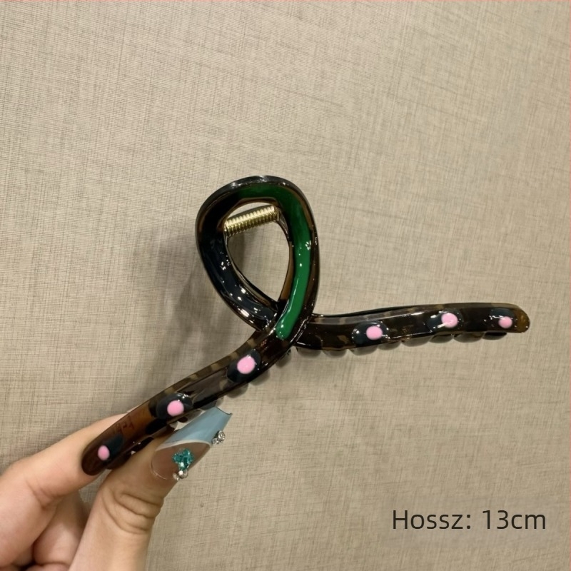 Japán csúcskategóriás aranyos fehér sugárzó hullámos pöttyös divatos többtestű édes nagy méretű, fej hátulján lévő cápa lány hajtűs hajdíszek