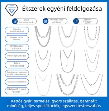 S925 sterling ezüst dobozlánc, csavart mintázat, DIY, medál nélkül