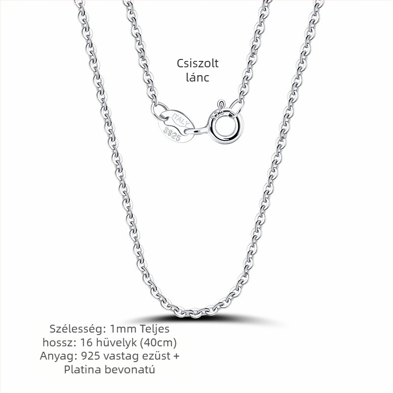 S925 sterling ezüst dobozlánc, csavart mintázat, DIY, medál nélkül