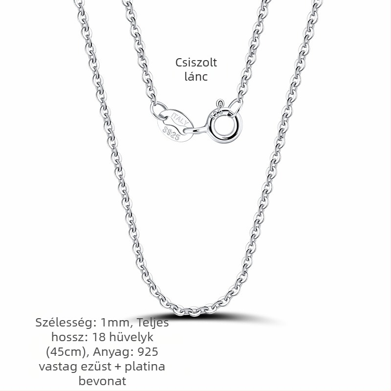 S925 sterling ezüst dobozlánc, csavart mintázat, DIY, medál nélkül