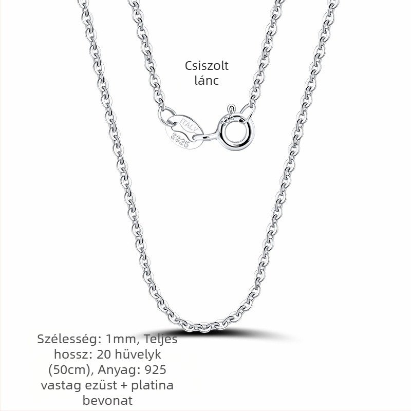 S925 sterling ezüst dobozlánc, csavart mintázat, DIY, medál nélkül