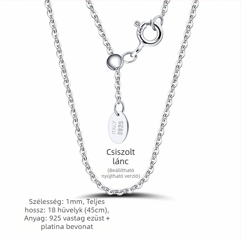 S925 sterling ezüst dobozlánc, csavart mintázat, DIY, medál nélkül