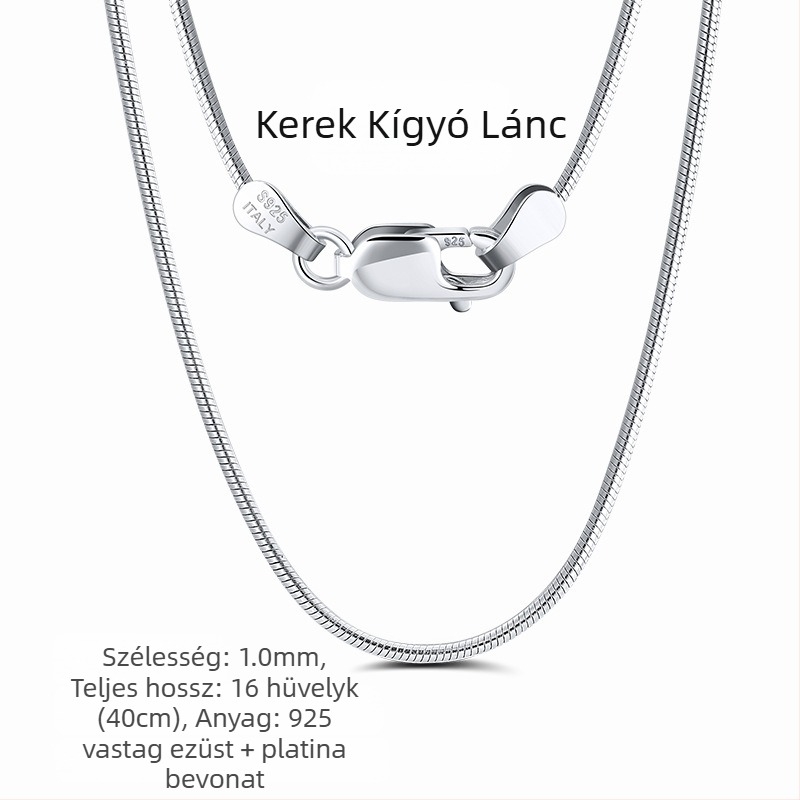 S925 sterling ezüst dobozlánc, csavart mintázat, DIY, medál nélkül