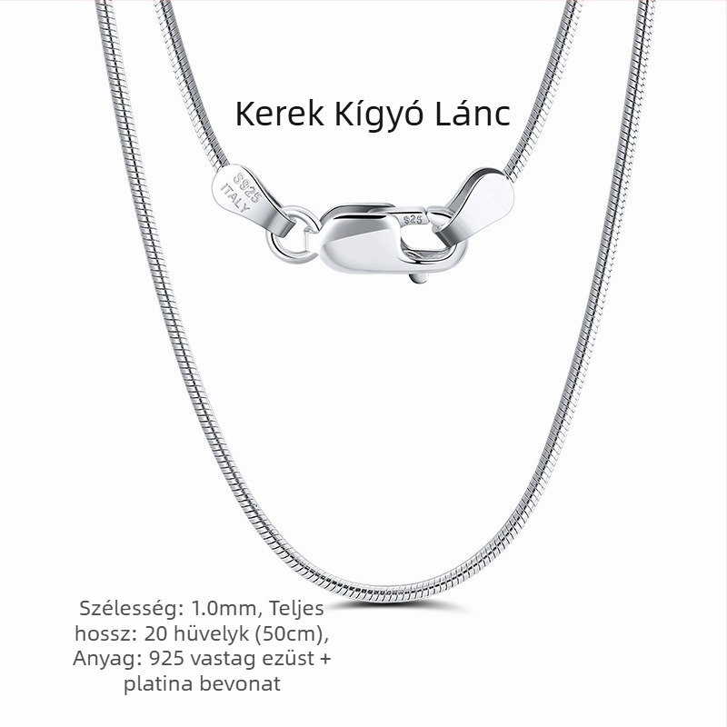 S925 sterling ezüst dobozlánc, csavart mintázat, DIY, medál nélkül
