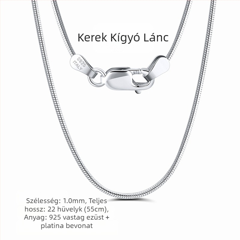 S925 sterling ezüst dobozlánc, csavart mintázat, DIY, medál nélkül
