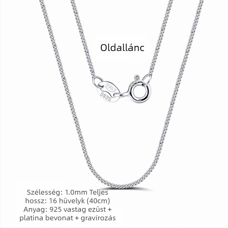 S925 sterling ezüst dobozlánc, csavart mintázat, DIY, medál nélkül