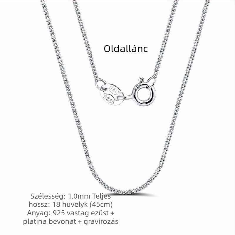 S925 sterling ezüst dobozlánc, csavart mintázat, DIY, medál nélkül