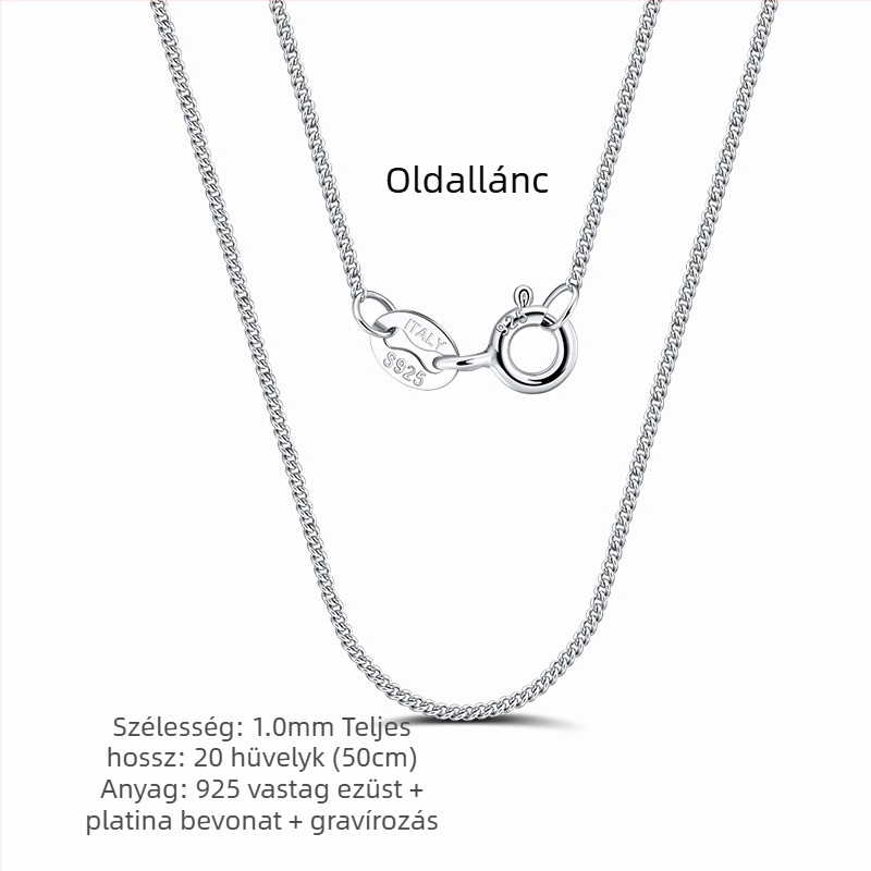 S925 sterling ezüst dobozlánc, csavart mintázat, DIY, medál nélkül