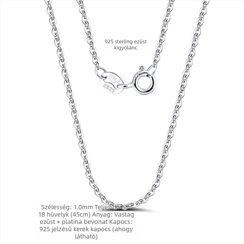 S925 sterling ezüst dobozlánc, csavart mintázat, DIY, medál nélkül