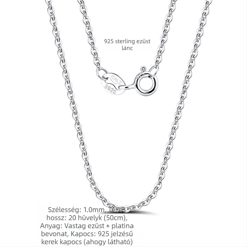 S925 sterling ezüst dobozlánc, csavart mintázat, DIY, medál nélkül