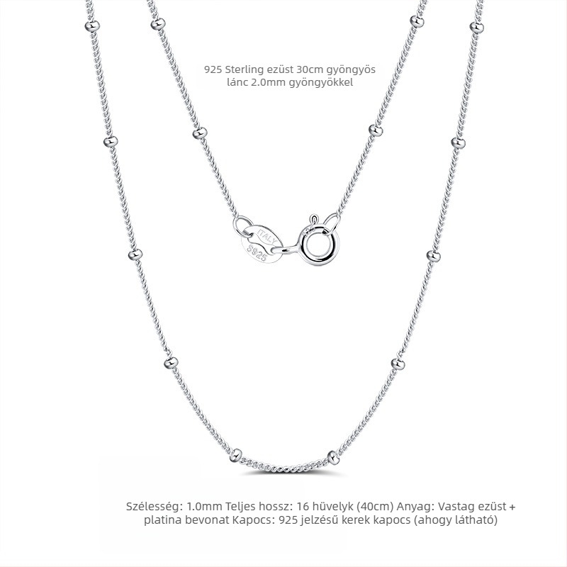 S925 sterling ezüst dobozlánc, csavart mintázat, DIY, medál nélkül