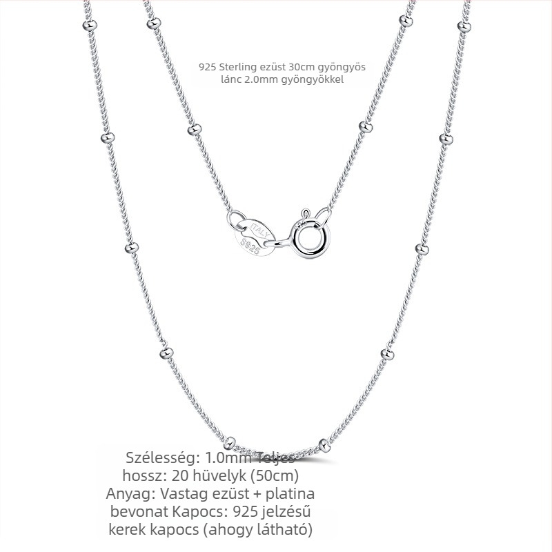 S925 sterling ezüst dobozlánc, csavart mintázat, DIY, medál nélkül