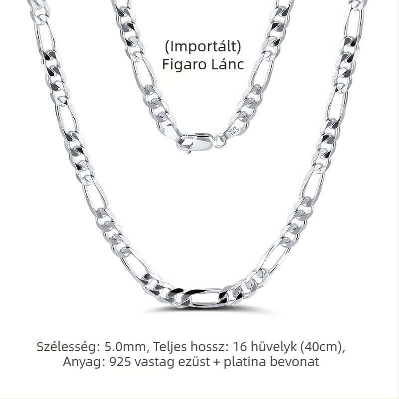 S925 sterling ezüst dobozlánc, csavart mintázat, DIY, medál nélkül