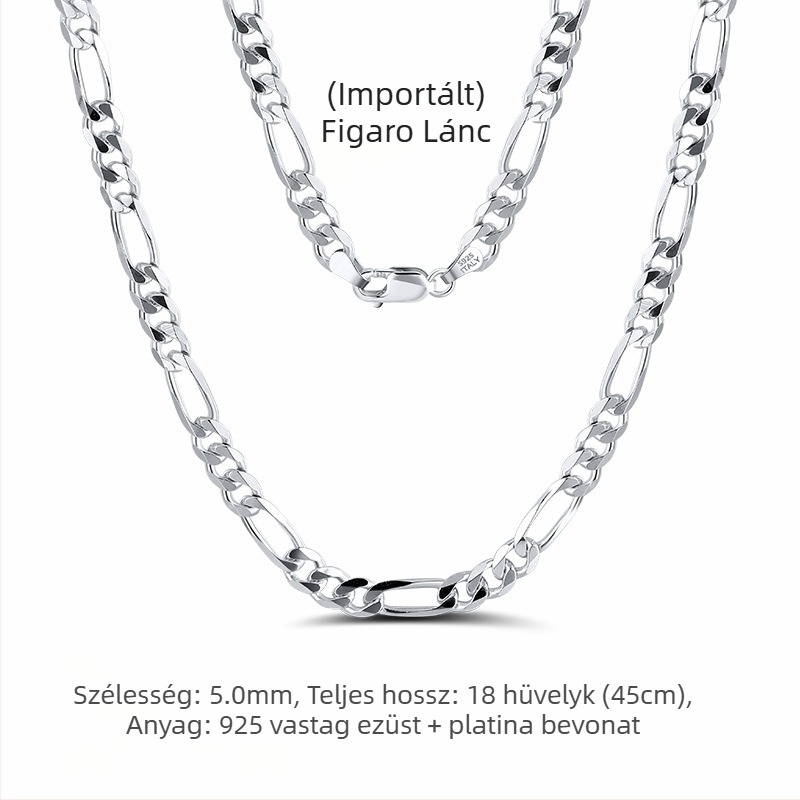S925 sterling ezüst dobozlánc, csavart mintázat, DIY, medál nélkül