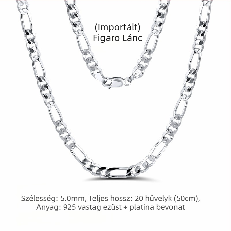 S925 sterling ezüst dobozlánc, csavart mintázat, DIY, medál nélkül