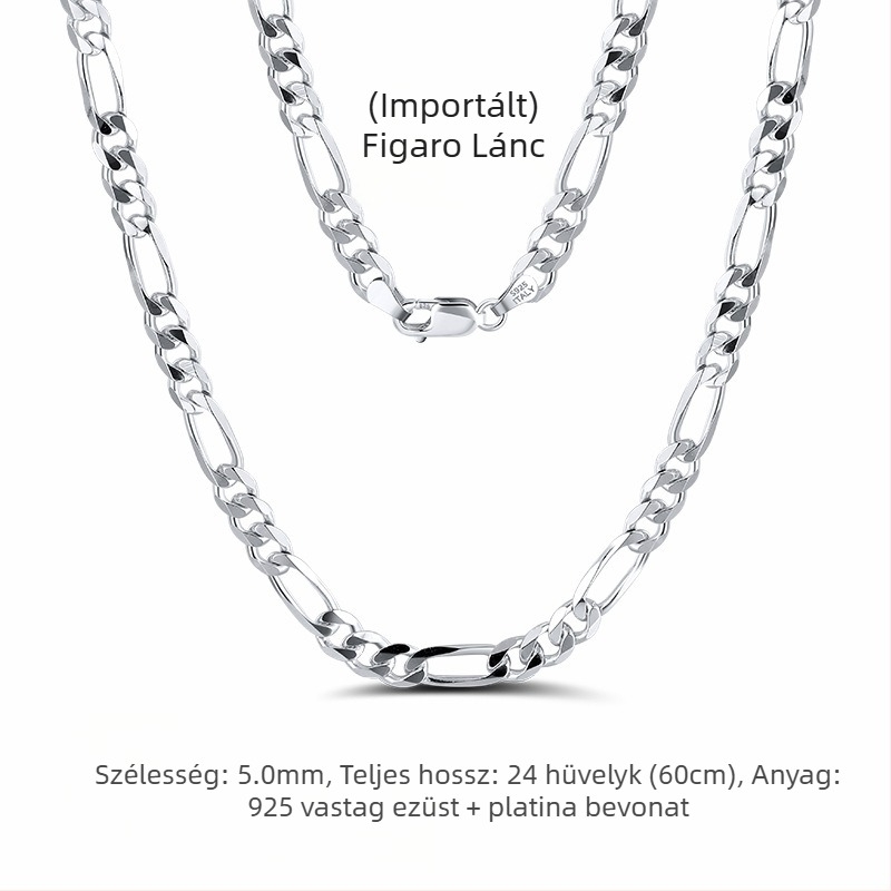 S925 sterling ezüst dobozlánc, csavart mintázat, DIY, medál nélkül