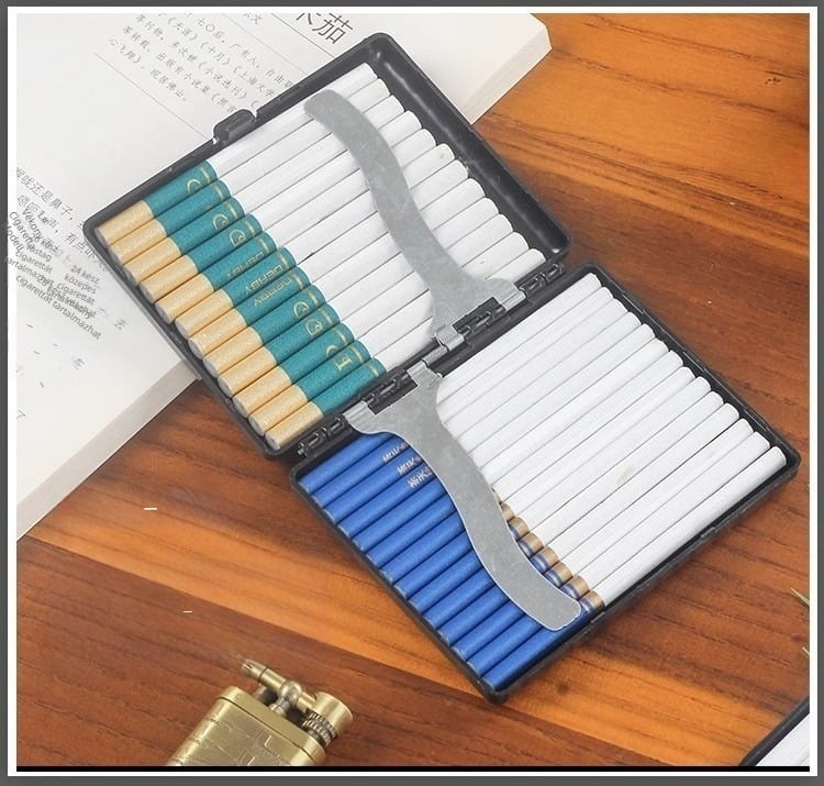 20 darabos műanyag cigarettatartó, kreatív, vízálló, nedvességálló, kompressziós cigarettatartó, hordozható, vastag, közepes, vékony, univerzális műanyag cigarettatartó