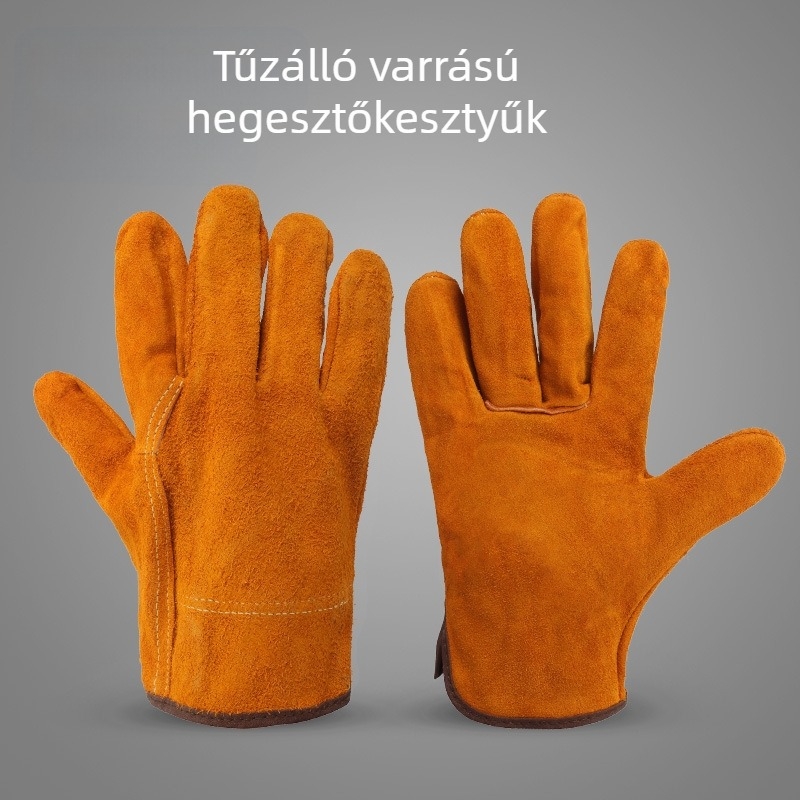 Hegesztő Special Két árnyékolt hegesztő argon ívhegesztő hegesztőkesztyű védő munkavédelem tartós kétrétegű marhabőr kesztyű