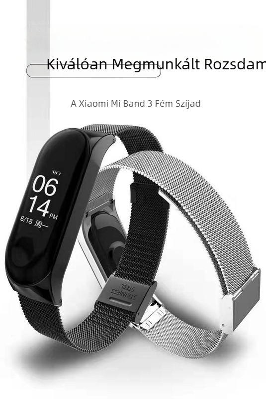 Gyári közvetlen értékesítés köles karkötőhöz 5 méteres 6 fémszíjas csuklópánt rozsdamentes acél csattal milánói szíjjal