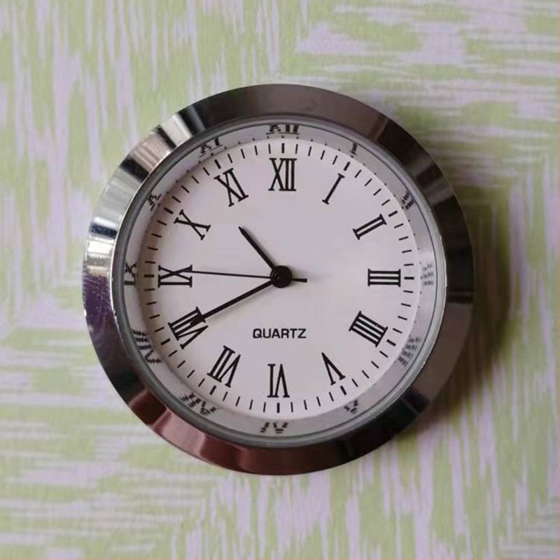 Kvarcóra fej kristály kézműves óra kerek char ezüst tok római literális char órafej fekete tű