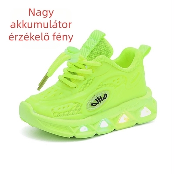 Új divatos sportcipők, fénykibocsátó cipők, tavaszi és őszi, lélegző, lámpákkal ellátott alkalmi cipők, kis és közepes méretű gyermek könnyű, puha talpú tanulócipők