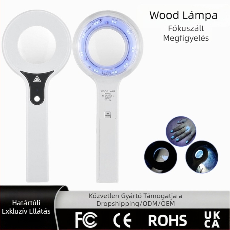Határokon átnyúló új Wood's Lamp kézi bőrérzékelő hideg fény UV szűrő Wood's Lamp szépségápolási eszköz