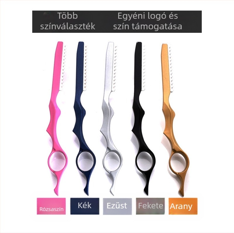 Professzionális, teljes acélból készült hajvágó kés, fodrászati ritkító késtartó, kézi kaparó, hajvágó ritkító kés, 5 színben