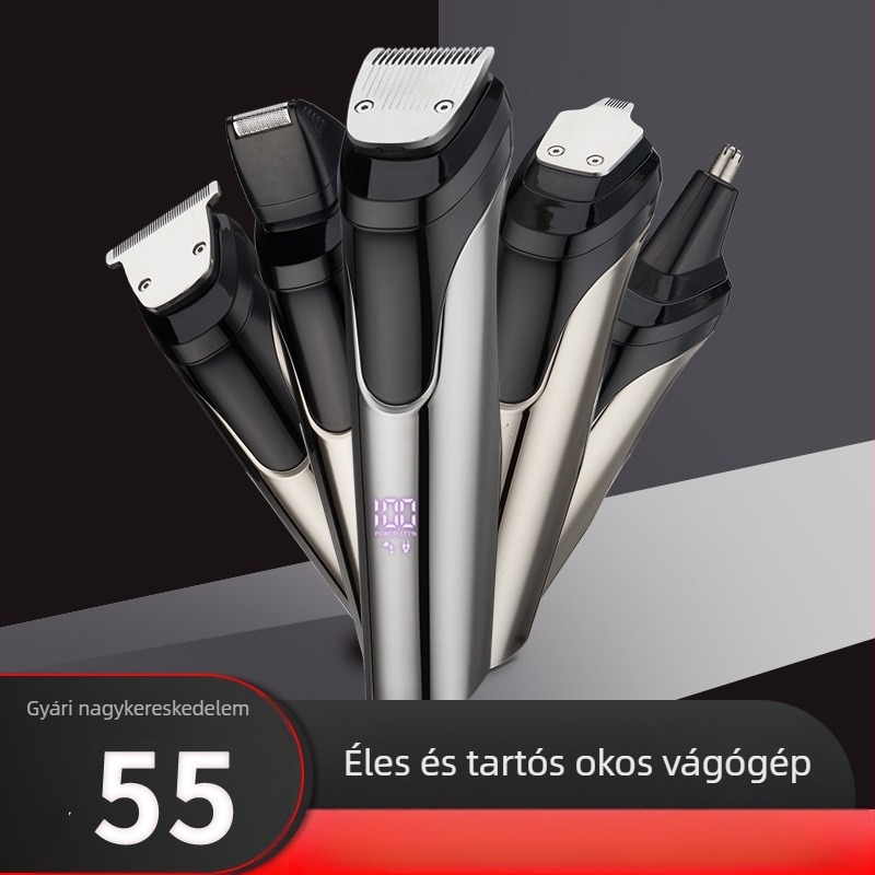 2021-es, határokon átnyúló új LED-es digitális kijelzős elektromos hajvágó, orrhajvágóval, háztartási fodrászati elektromos hajvágóval