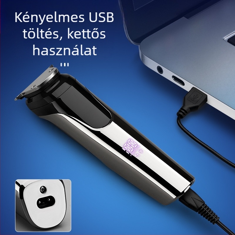 2021-es, határokon átnyúló új LED-es digitális kijelzős elektromos hajvágó, orrhajvágóval, háztartási fodrászati elektromos hajvágóval