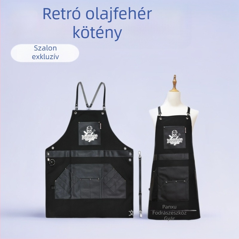 határokon átnyúló új fodrászat vintage olajfej kötény vászon pu fodrász kötény