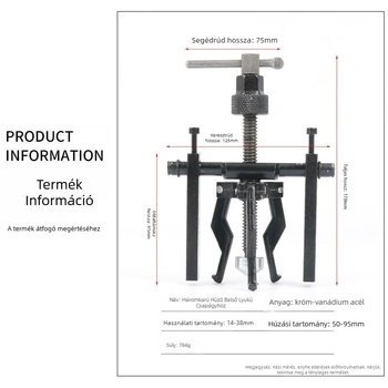 Belső furatú csapágylehúzó belső és külső kettős célú hárompofás szétszerelő szerszám keréklehúzó csapágy szétszerelő autójavító szerszám