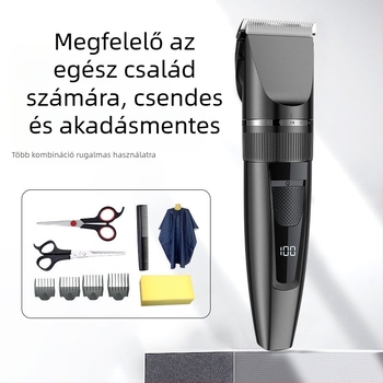 Határokon átnyúló elektromos háztartási hajvágó LCD digitális kijelzős férfi borotva USB újratölthető elektromos nyírógép