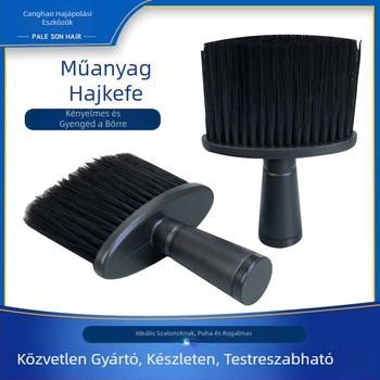 Határokon átnyúló fodrászeszközök otthoni használatra, Hajseprő kefe egyenes nyéllel, egyedi csomagolásban, puha sörtéjű kefe tisztításhoz és portörléshez