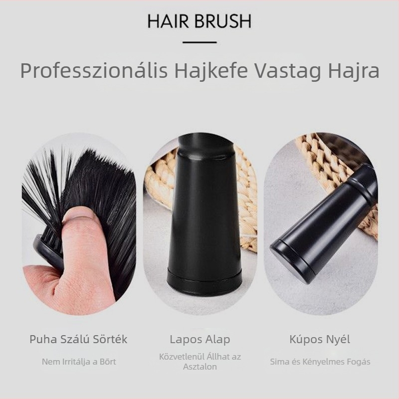 Határokon átnyúló fodrászeszközök otthoni használatra, Hajseprő kefe egyenes nyéllel, egyedi csomagolásban, puha sörtéjű kefe tisztításhoz és portörléshez