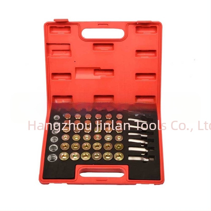 114 darabos autó olajteknő leeresztő csavar menetjavító szerszámkészlet professzionális autóvédelmi szerszám