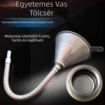 Autó- és motorkerékpár-vas univerzális tölcsér benzinmotor olaj dízel üzemanyag tankoló tölcsér szűrővel