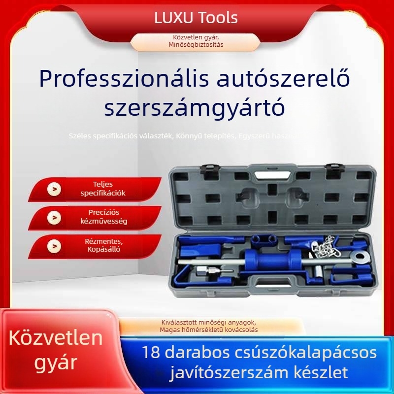 18 darabos csúszókalapácsos lehúzó készlet, lemezlehúzó, csúszókalapács készlet
