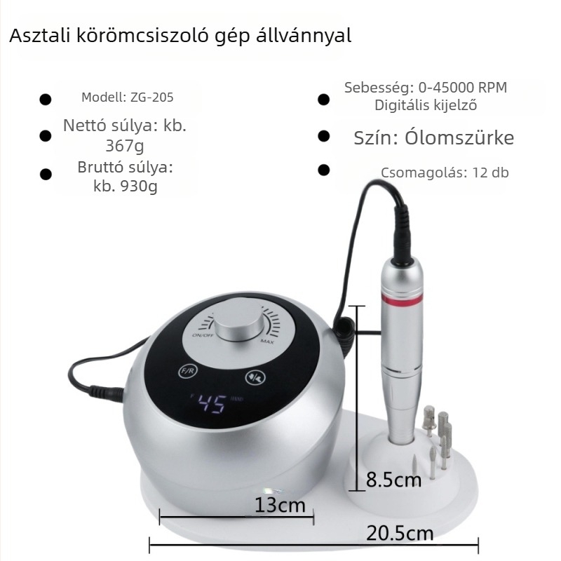 Új körömcsiszoló gép 45000RPM nagysebességű csiszológép professzionális kirakodó körömcsiszoló gép