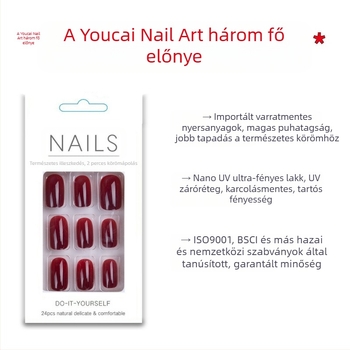 Csillámos színátmenetes mandula színű, tiszta tündér viseletű körömművészeti körömdarab, levehető körmök fehérítésére kész, nagykereskedelem