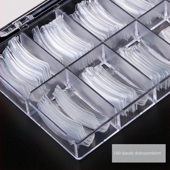 Körömdíszítés gyors fototerápia méretarányos kristályos körömdarabbal, átlátszó hosszabbító ragasztós tapasz hosszabbító köröm segédkörömforma 100 darabos