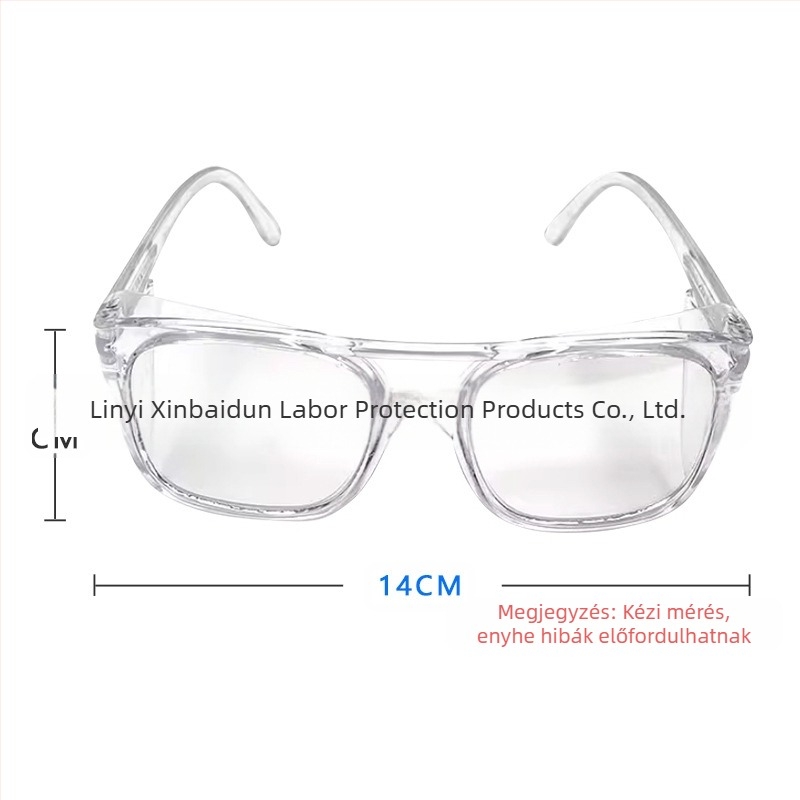 Védőszemüveg 1148 ütésálló, fröccsenésgátló védőszemüveg, szélálló, homok átlátszó szemvédő szemüveg, porálló munkavédelmi szemüveg