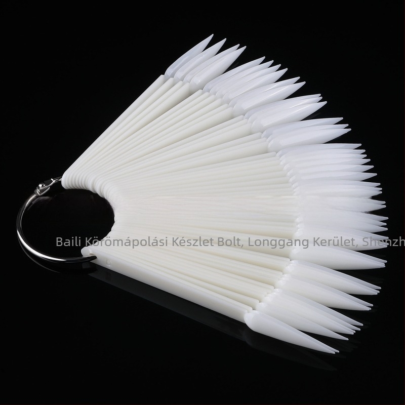 Manikűr eszközök Legyező alakú színkártya 50 darabos Legyező alakú Hegyes köröm alakú színkártya Átlátszó színkártya Manikűr Határokon átnyúló Exkluzív